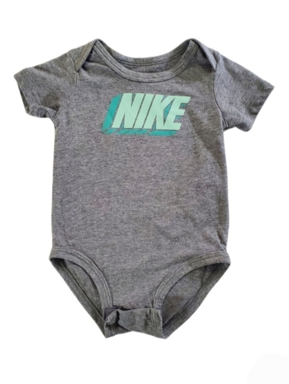 K1286 * Nike Boys Bodysuit Gray Mint Green Size 9M